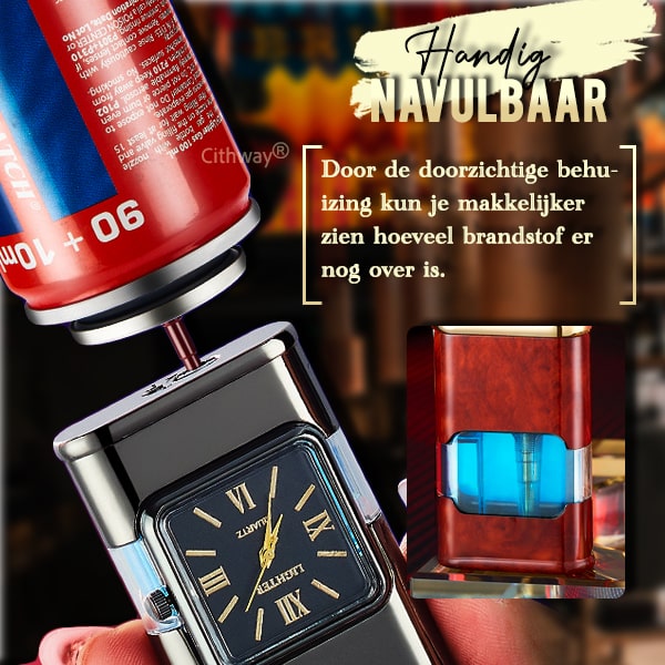 Cithway® Windbestendige Klassieke horlogeraarder met dubbele vlam